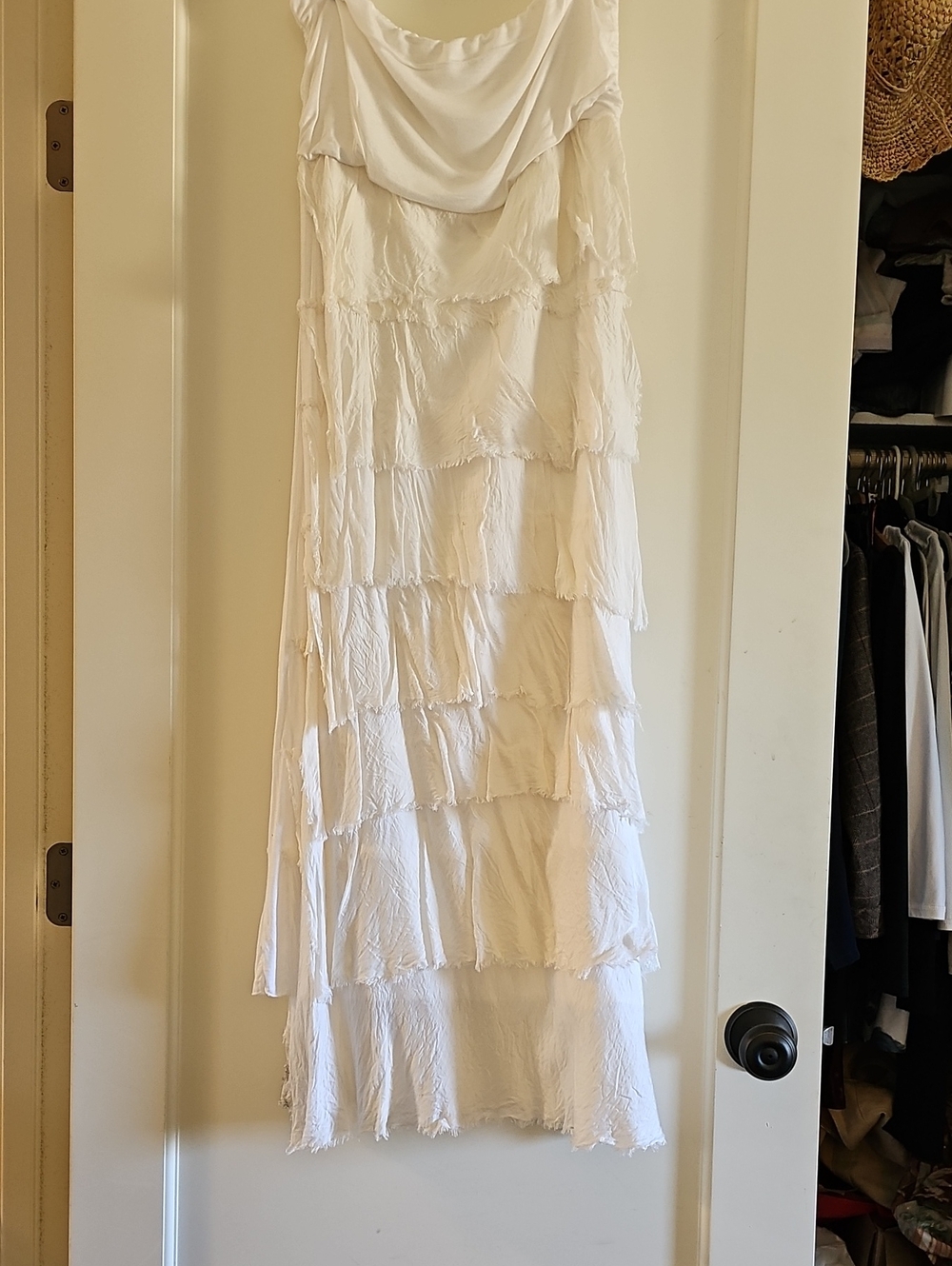 Tempo Paris White Tiered Maxi Dress